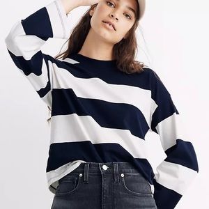 Madewell Easy Crop Long-Sleeve Tee in Rugby Stripe